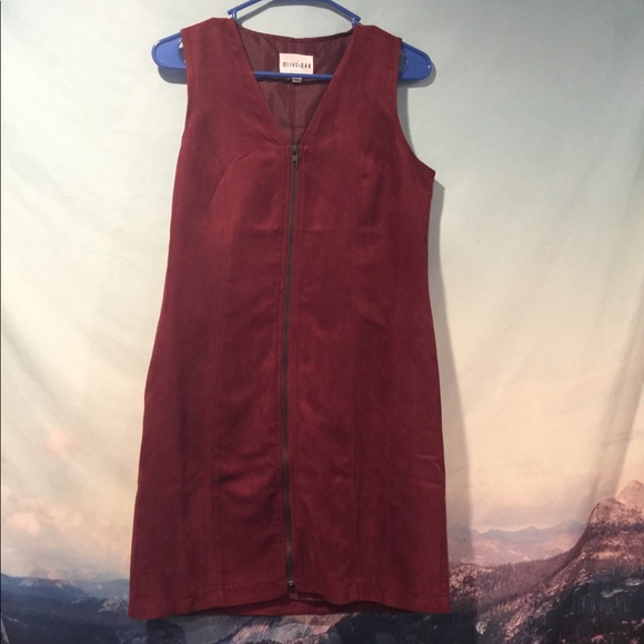 Olive & Oak Faux Suede zip dress size S - Picture 4 of 4